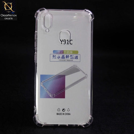 Soft 4D Design Shockproof Silicone Transparent Clear Case For Vivo Y91C