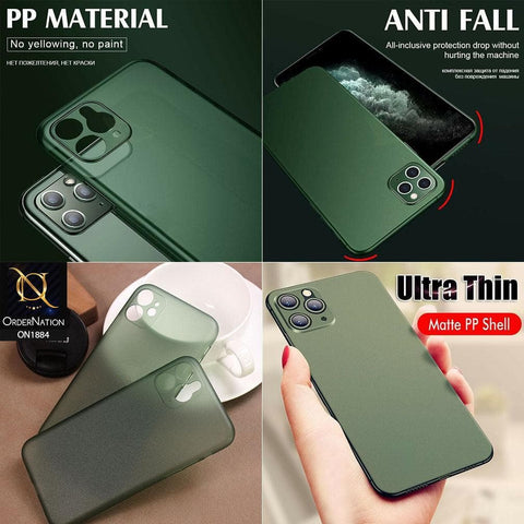 iPhone 11 Pro Cover - Green - Ultra Thin Colored Semi-Transparent Paper Shell Case