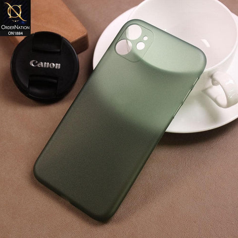iPhone 11 Cover - Green - Ultra Thin Colored Semi-Transparent Paper Shell Case