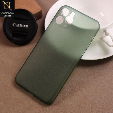 iPhone 11 Pro Cover - Green - Ultra Thin Colored Semi-Transparent Paper Shell Case