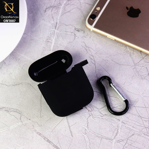 Apple Airpods 1 / 2 Cover - Black - Candy Color Soft Silicone Airpod Case