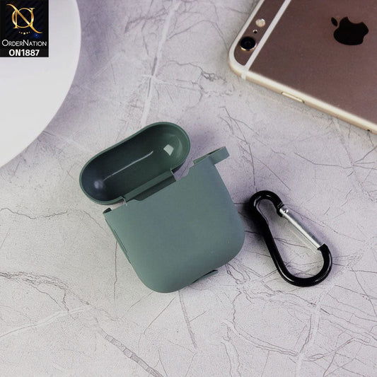 Apple Airpods 1 / 2 Cover - Pine Green - Candy Color Soft Silicone Airpod Case