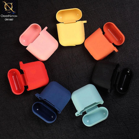 Apple Airpods 1 / 2 Cover - Black - Candy Color Soft Silicone Airpod Case