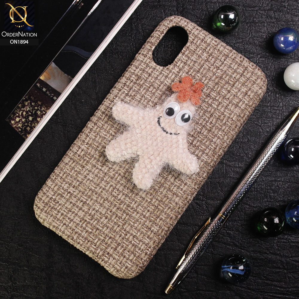 iPhone XS / X Cover - Brown - 3D Cute Starfish Pure Autumn Warm Carpet View Case