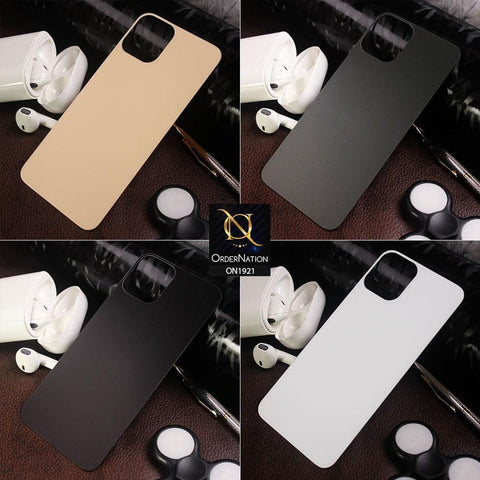 iPhone 11 Pro Max Back Protector - Golden - Matte Coloured Back Tempered Glass