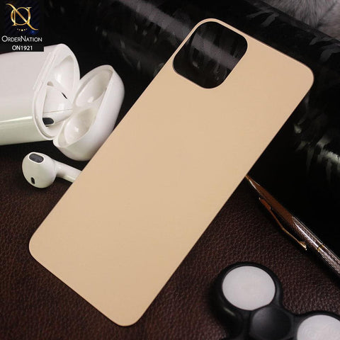 iPhone 11 Pro Max Back Protector - Golden - Matte Coloured Back Tempered Glass