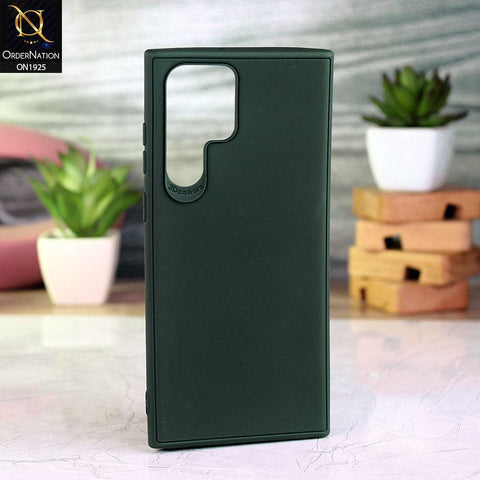 Samsung Galaxy S22 Ultra 5G Cover - Dark Green - Stylish 3D Camera Soft Jell Case