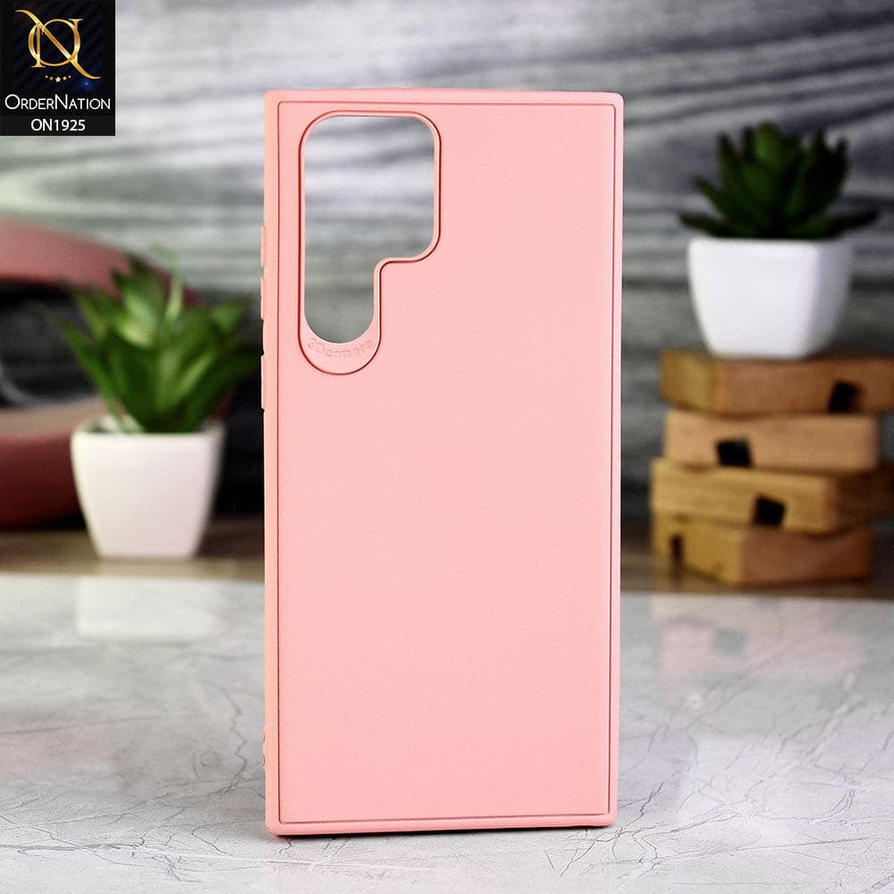 Samsung Galaxy S22 Ultra 5G Cover - Peach - Stylish 3D Camera Soft Jell Case