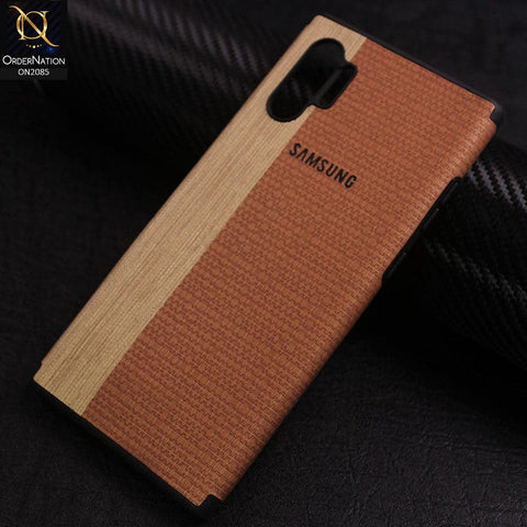 Samsung Galaxy Note 10 Plus Cover - Light Brown - New Stylish Leather Tpu Soft Case