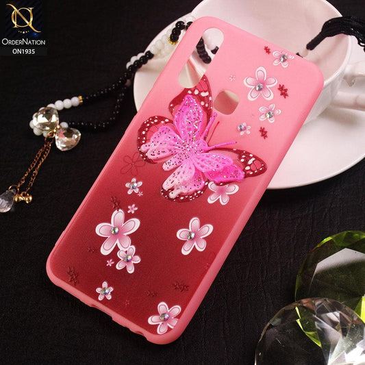 Girlish 3D Butterfly Soft Case For Vivo Y17 - Pink