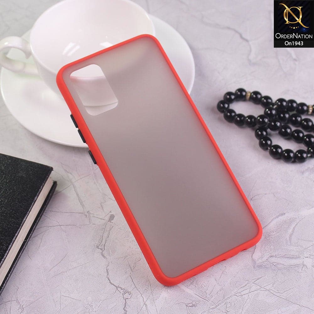 Samsung Galaxy A02s Cover - Red - Soft Colorful Border Semi Transparent Back Shell Case