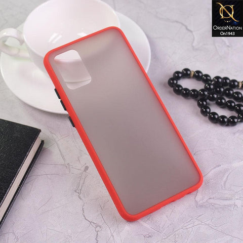 Samsung Galaxy M02s Cover - Red - Soft Colorful Border Semi Transparent Back Shell Case