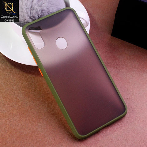 Samsung Galaxy A11 Cover - Light Green - Luxury Semi Tranparent Color Frame Matte Hard PC Protective Case