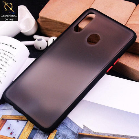 Samsung Galaxy A20s - Black - Luxury Semi Tranparent Color Frame Matte Hard PC Protective Case
