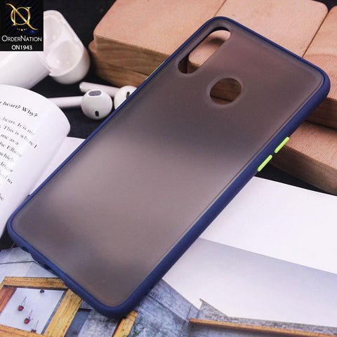 Samsung Galaxy A20s - Blue - Luxury Semi Tranparent Color Frame Matte Hard PC Protective Case
