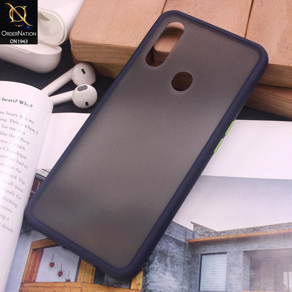 Oppo A31 Cover - Blue - Soft Colorful Border Semi Transparent Back Shell Case