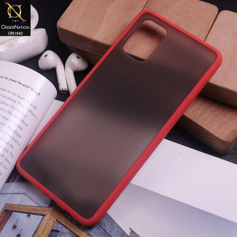 Luxury Semi Tranparent  Color Frame Matte Hard PC Protective Case Samsung Galaxy A71 - Red