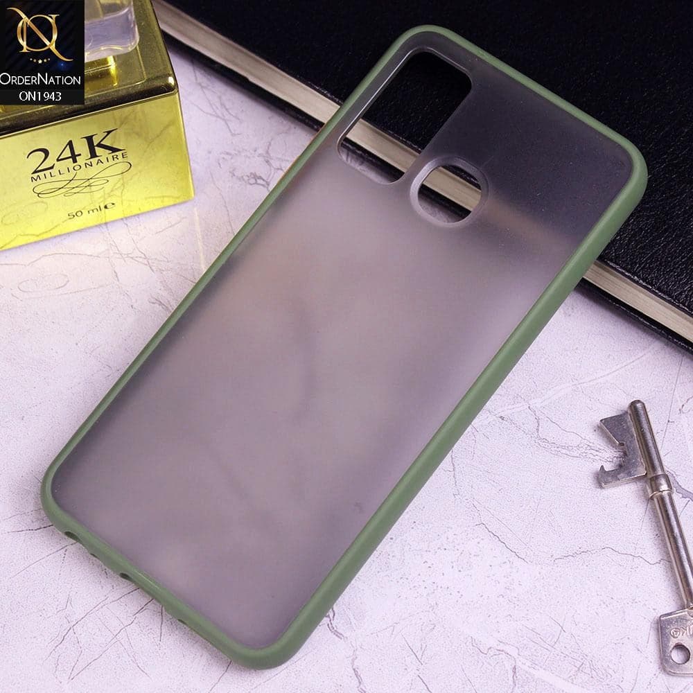 Infinix Hot 9 Pro Cover - Light Green - Soft Colorful Border Semi Transparent Back Shell Case