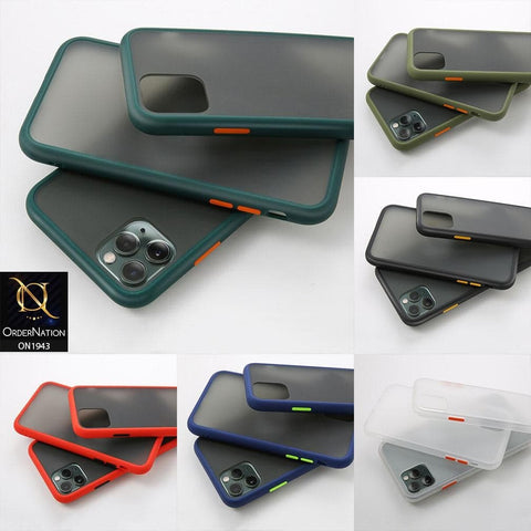 Oppo Reno 2F Cover - Black - Luxury Semi Tranparent Color Frame Matte Hard PC Protective Case