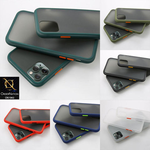 Oppo F15 Cover - Black - Luxury Semi Tranparent Color Frame Matte Hard PC Protective Case