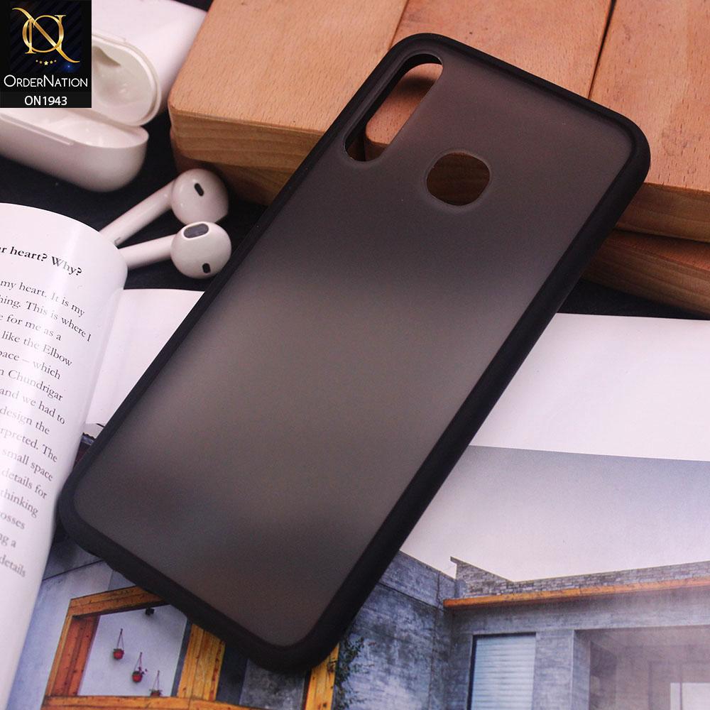 Infinix Hot 8 Lite Cover - Black - Soft Colorful Border Semi Transparent Back Shell Case