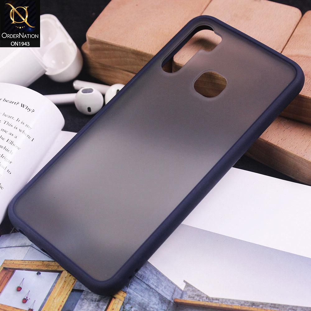 Infinix S5 - Blue - Luxury Semi Tranparent Color Frame Matte Hard PC Protective Case