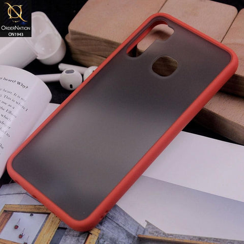 Infinix S5 - Red - Luxury Semi Tranparent Color Frame Matte Hard PC Protective Case