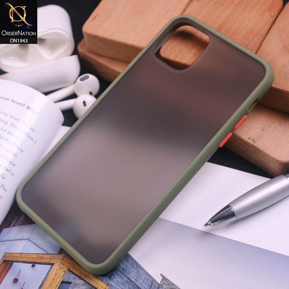 iPhone 11 Cover - Light Green - Luxury Semi Tranparent Color Frame Matte Hard PC Protective Case