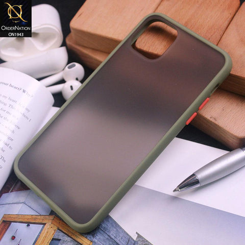 iPhone 11 Cover - Light Green - Luxury Semi Tranparent Color Frame Matte Hard PC Protective Case
