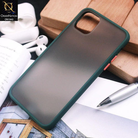 iPhone 12 Cover - Dark Green - Luxury Semi Tranparent Color Frame Matte Hard PC Protective Case