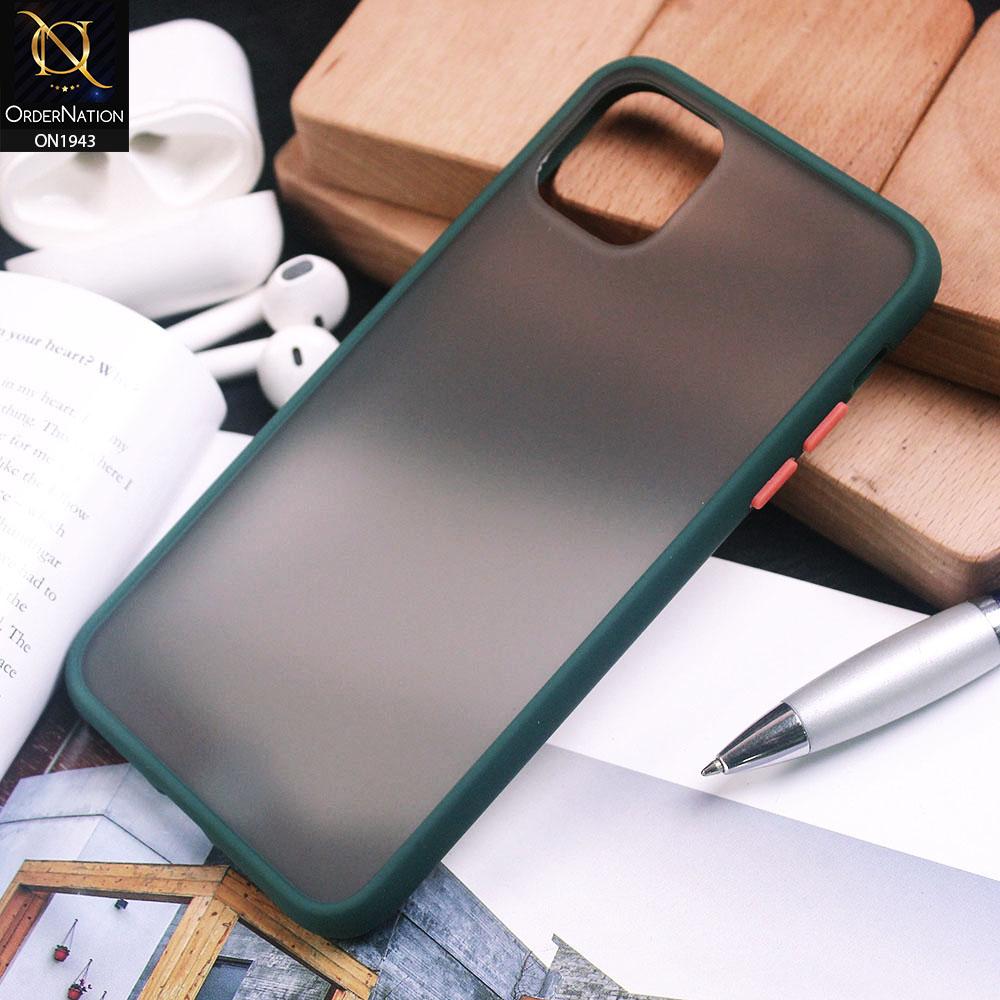 iPhone 12 Pro Cover - Dark Green - Luxury Semi Tranparent Color Frame Matte Hard PC Protective Case