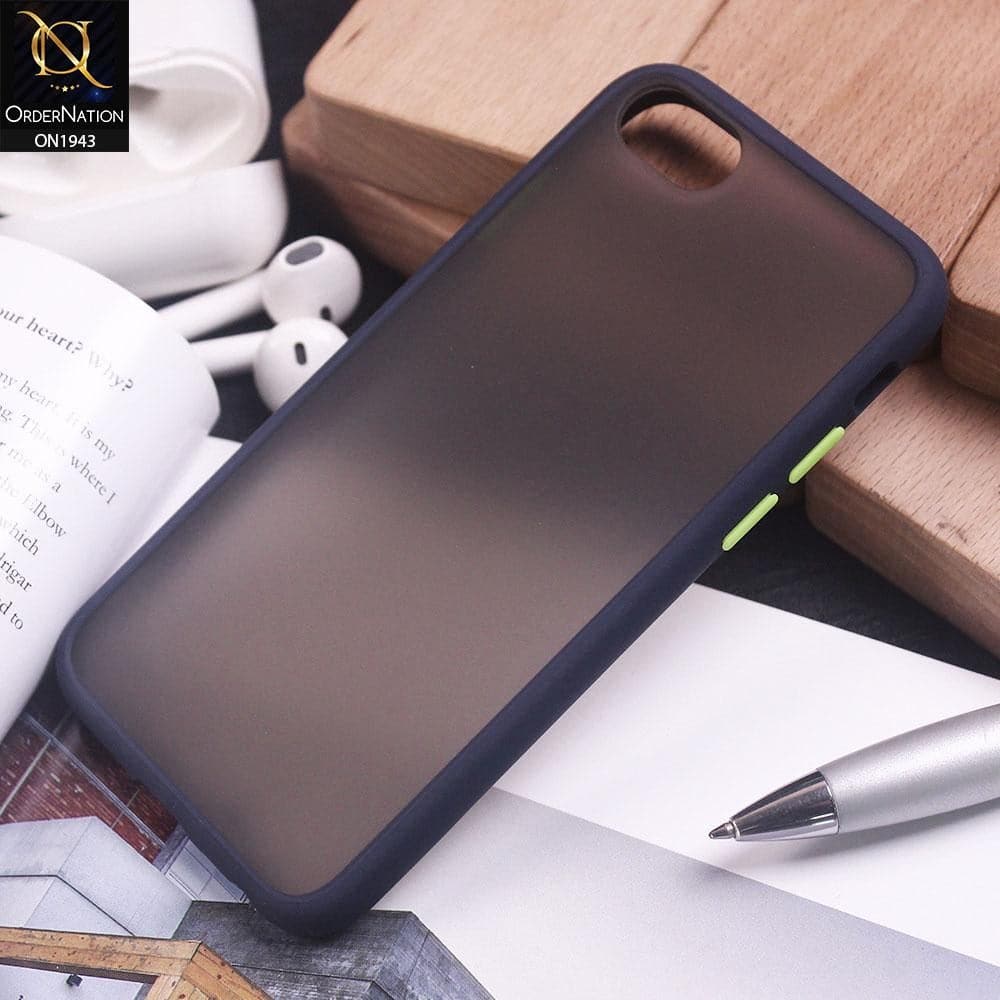 iPhone 8 / 7 Cover - Blue - Luxury Semi Tranparent Color Frame Matte Hard PC Protective Case