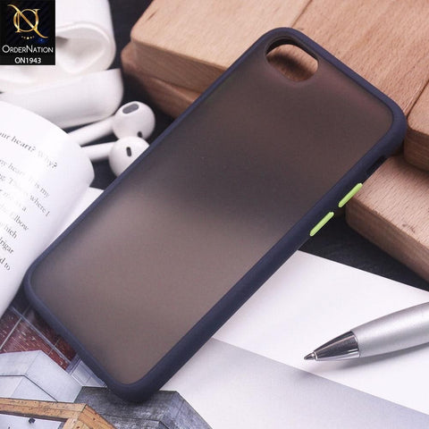 iPhone 8 / 7 Cover - Blue - Luxury Semi Tranparent Color Frame Matte Hard PC Protective Case