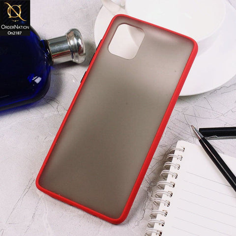 Samsung Galaxy Note 10 Lite - Red - Luxury Semi Tranparent Color Frame Matte Hard PC Protective Case