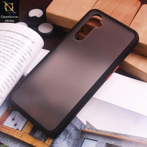 Realme 6 Pro Cover - Black - Soft Colorful Border Semi Transparent Back Shell Case