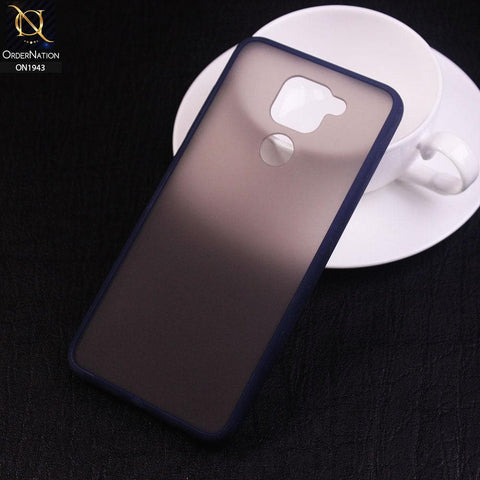 Xiaomi Redmi Note 9 Cover - Blue - Soft Colorful Border Semi Transparent Back Shell Case