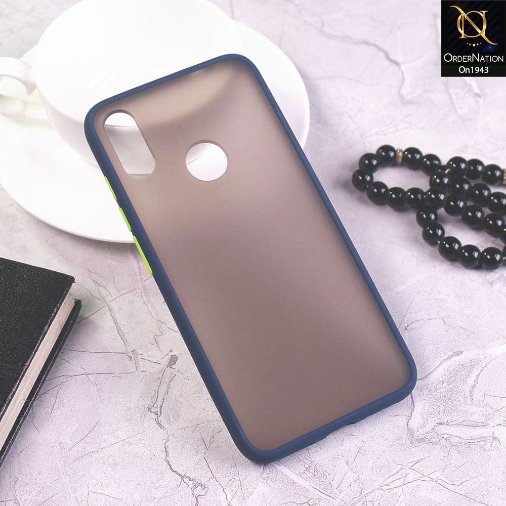 Xiaomi Redmi Note 7 Cover - Blue - Luxury Semi Tranparent Color Frame Matte Hard PC Protective Case