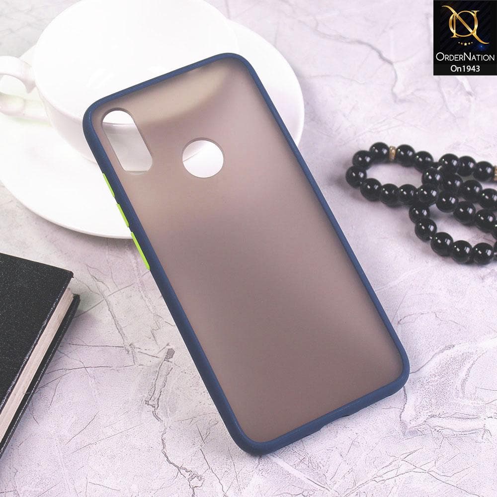 Xiaomi Redmi Note 7 Pro Cover - Blue - Luxury Semi Tranparent Color Frame Matte Hard PC Protective Case