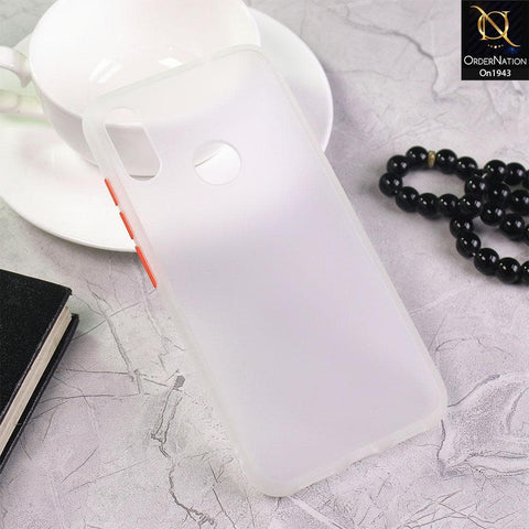 Xiaomi Redmi Note 7 Cover - White - Luxury Semi Tranparent Color Frame Matte Hard PC Protective Case
