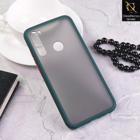 Xiaomi Redmi Note 8 2021 - Dark Green - V2 - Luxury Semi Tranparent Color Frame Matte Hard PC Protective Case
