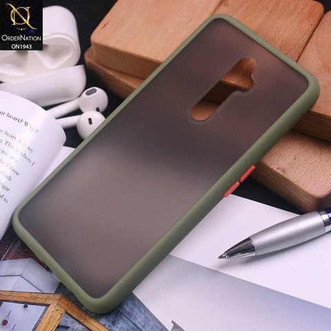 Oppo Reno 2F Cover - Light Green - Luxury Semi Tranparent Color Frame Matte Hard PC Protective Case