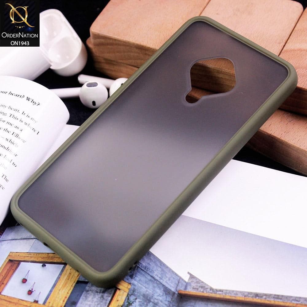 Vivo S1 Pro - Light Green - Luxury Semi Tranparent Color Frame Matte Hard PC Protective Case