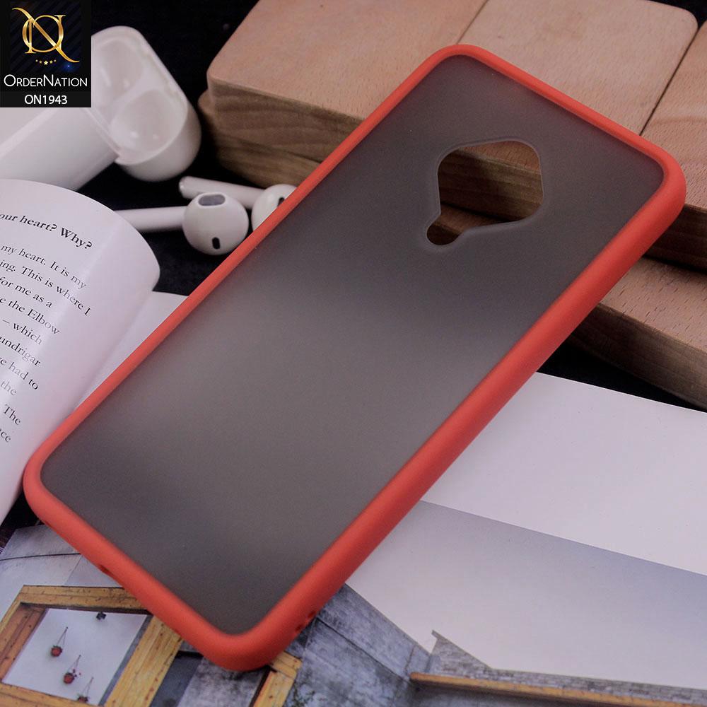 Vivo S1 Pro - Red - Luxury Semi Tranparent Color Frame Matte Hard PC Protective Case
