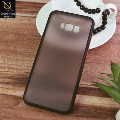 Samsung Galaxy S8 Plus Cover - Black - V2 - Luxury Semi Tranparent Color Frame Matte Hard PC Protective Case