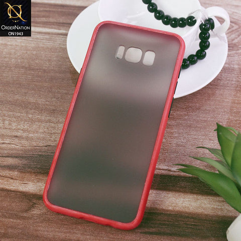 Samsung Galaxy S8 Plus Cover - Red - V2 - Luxury Semi Tranparent Color Frame Matte Hard PC Protective Case
