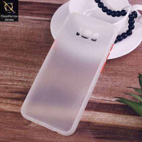 Samsung Galaxy S8 Plus Cover - White - V2 - Luxury Semi Tranparent Color Frame Matte Hard PC Protective Case