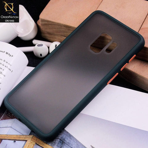 Samsung Galaxy S9 - Dark Green - Luxury Semi Tranparent Color Frame Matte Hard PC Protective Case
