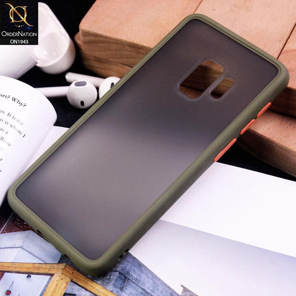 Samsung Galaxy S9 - Light Green - Luxury Semi Tranparent Color Frame Matte Hard PC Protective Case