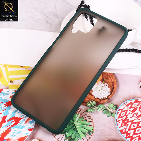 Samsung Galaxy A12 Cover - Green - Soft Colorful Border Semi Transparent Back Shell Case