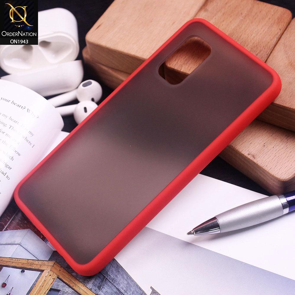 Vivo V17 Cover - Red - Luxury Semi Tranparent Color Frame Matte Hard PC Protective Case